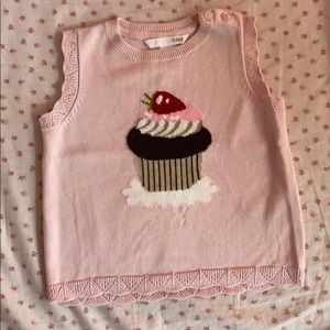 H&M pink cupcake sweater vest